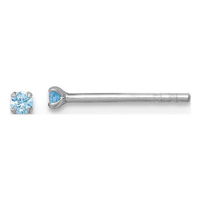 Sterling Silver 2mm Round CZ Girls' Stud Earrings