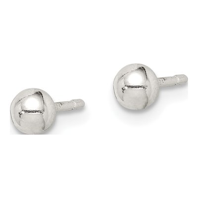Sterling Silver Ball Stud Earrings – view 4