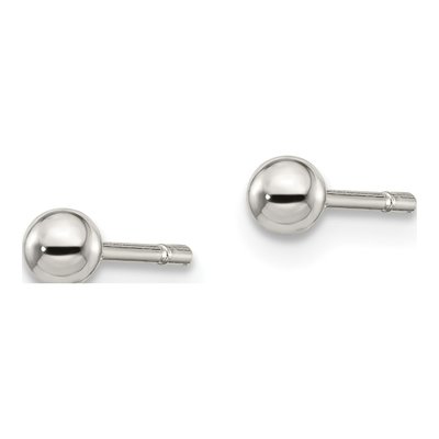 Sterling Silver Ball Stud Earrings – view 4