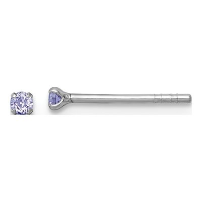 Sterling Silver 2mm Round CZ Girls' Stud Earrings