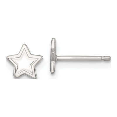 Sterling Silver Girls' Star Stud Earrings