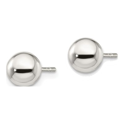 Sterling Silver Ball Stud Earrings – view 2