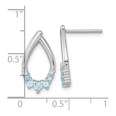 Sterling Silver Swiss Blue Topaz Teardrop Dangle Earrings – view 4