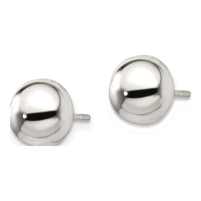 Sterling Silver Button Stud Earrings – view 3