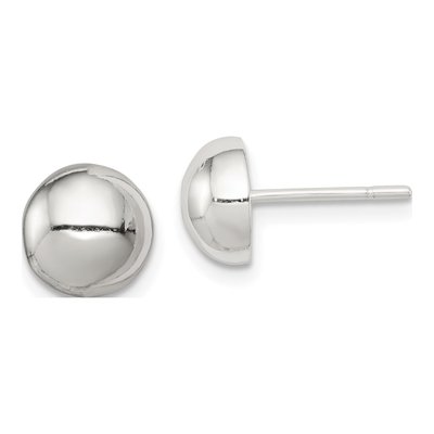 Sterling Silver Button Stud Earrings