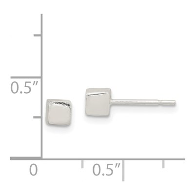 Sterling Silver Cube Stud Earrings – view 5