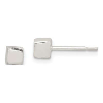 Sterling Silver Cube Stud Earrings