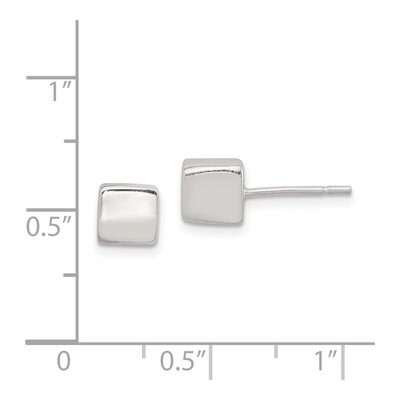 Sterling Silver Cube Stud Earrings – view 5