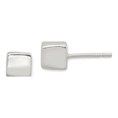 Sterling Silver Cube Stud Earrings