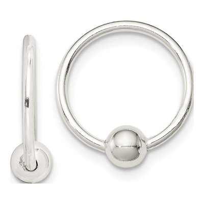 Sterling Silver 15mm Endless Hoop Earrings