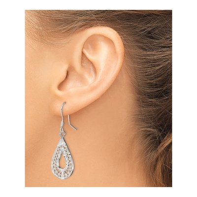 Sterling Silver Filigree Teardrop Dangle Earrings – view 4