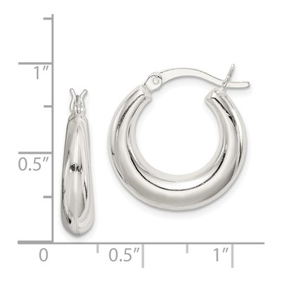 Sterling Silver 20mm Tapered Round Hoop Earrings – view 5