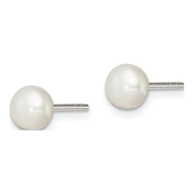 Sterling Silver Freshwater Cultured Pearl Button Stud Earrings – view 3
