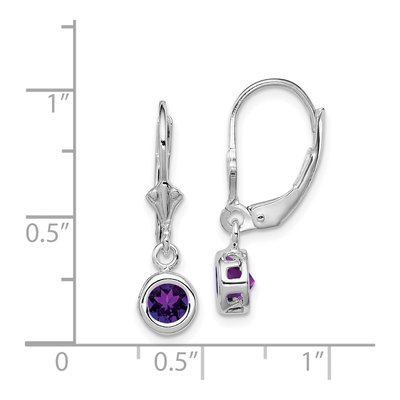 Sterling Silver Amethyst Leverback Earrings – view 5