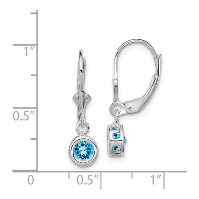 Sterling Silver Swiss Blue Topaz Leverback Earrings – view 5