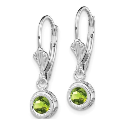 Sterling Silver Peridot Leverback Earrings – view 3