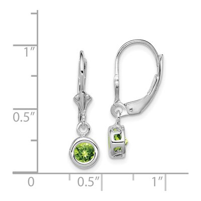 Sterling Silver Peridot Leverback Earrings – view 5