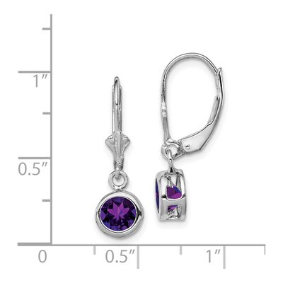 Sterling Silver Amethyst Leverback Earrings – view 5