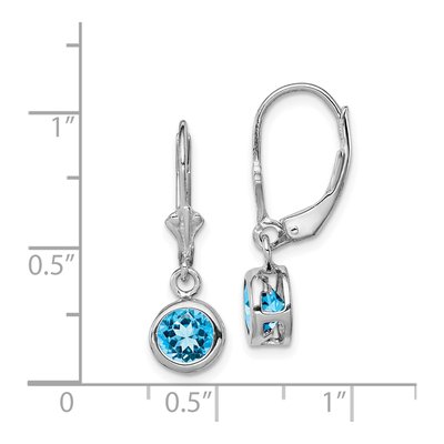 Sterling Silver Swiss Blue Topaz Leverback Earrings – view 5