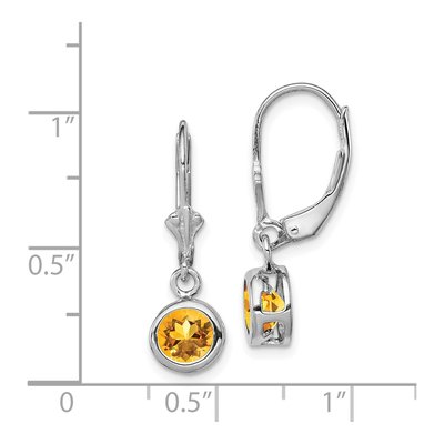 Sterling Silver Citrine Leverback Earrings – view 5