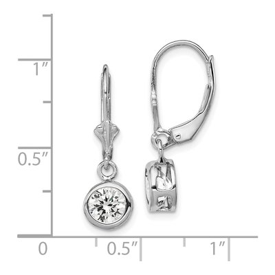 Sterling Silver CZ Leverback Earrings – view 5
