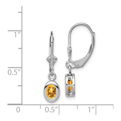 Sterling Silver Citrine Leverback Earrings – view 5