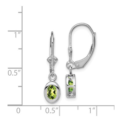 Sterling Silver Peridot Leverback Earrings – view 5
