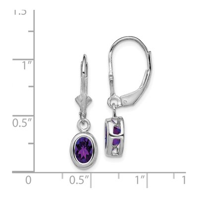Sterling Silver Amethyst Leverback Earrings – view 5