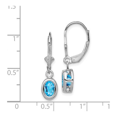 Sterling Silver Swiss Blue Topaz Leverback Earrings – view 5
