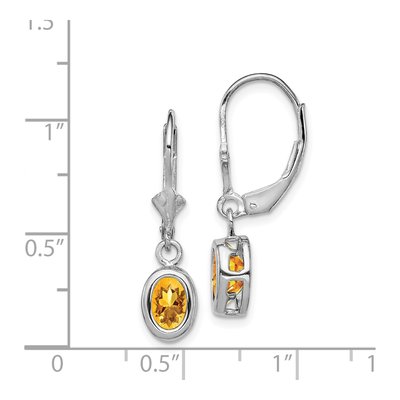 Sterling Silver Citrine Leverback Earrings – view 5