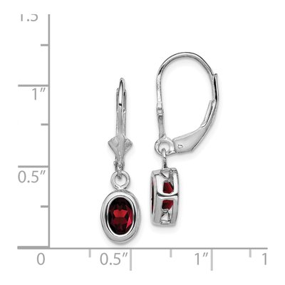 Sterling Silver Garnet Leverback Earrings – view 5