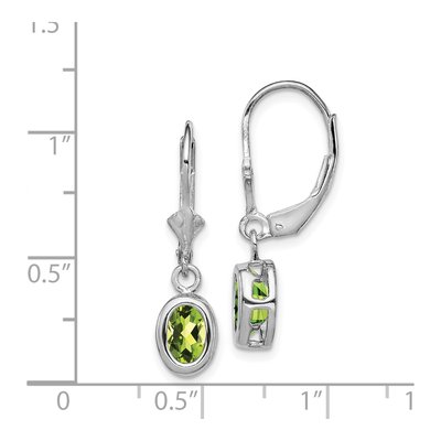 Sterling Silver Peridot Leverback Earrings – view 5