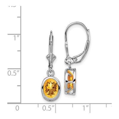 Sterling Silver Citrine Leverback Earrings – view 5