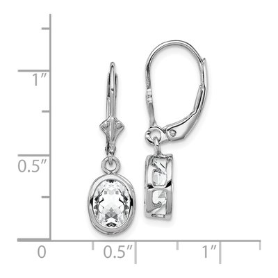 Sterling Silver CZ Oval Leverback Earrings – view 5