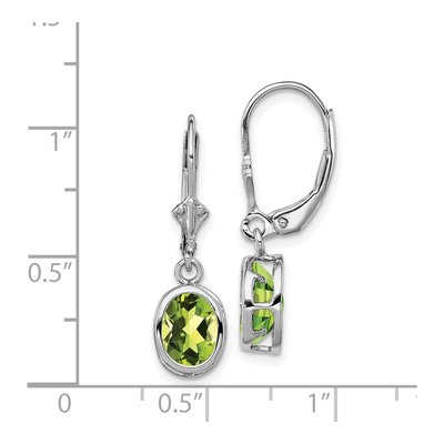 Sterling Silver Peridot Leverback Earrings – view 5
