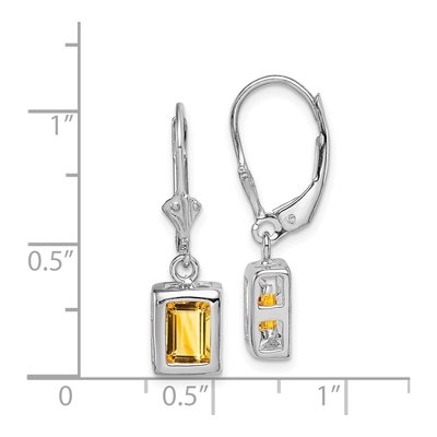 Sterling Silver Citrine Leverback Earrings – view 5