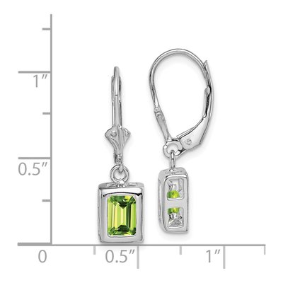 Sterling Silver Peridot Leverback Earrings – view 5