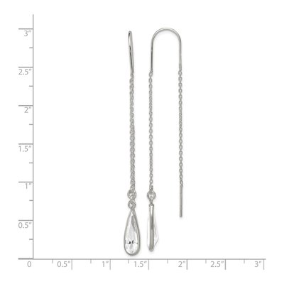 Sterling Silver Crystal Teardrop Threader Earrings – view 5
