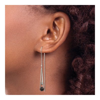Sterling Silver Crystal Threader Earrings – view 4