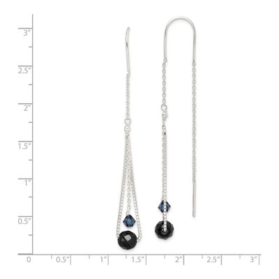 Sterling Silver Crystal Threader Earrings – view 5