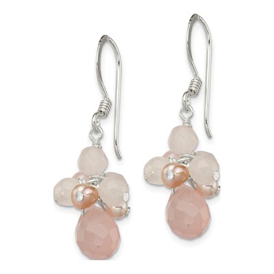 Sterling Silver Pink Freshwater Cultured Pearl Dangle Earrings – view 3