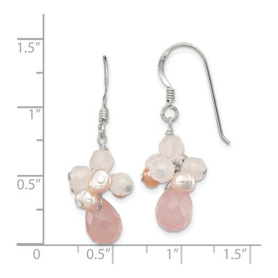 Sterling Silver Pink Freshwater Cultured Pearl Dangle Earrings – view 5