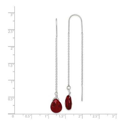 Sterling Silver Crystal Teardrop Threader Earrings – view 5