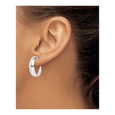 Sterling Silver 23mm J- Hoop Earrings – view 4