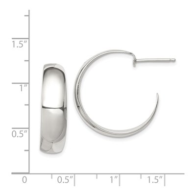 Sterling Silver 23mm J- Hoop Earrings – view 5