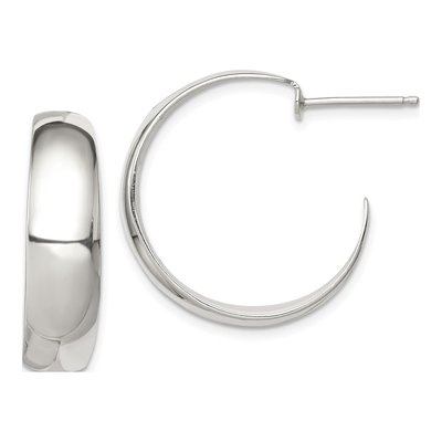 Sterling Silver 23mm J- Hoop Earrings