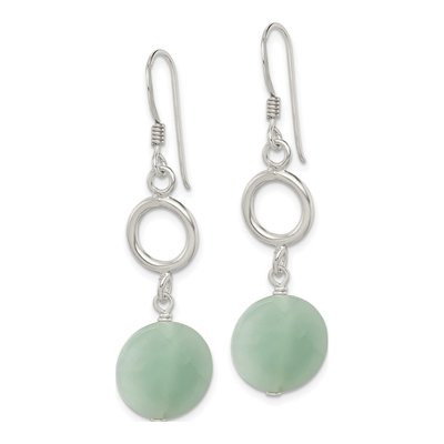 Sterling Silver Amazonite Circle Dangle Earrings – view 3