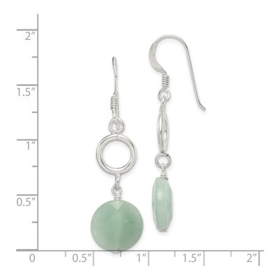 Sterling Silver Amazonite Circle Dangle Earrings – view 5