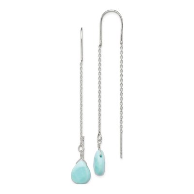 Sterling Silver Agate Teardrop Threader Earrings