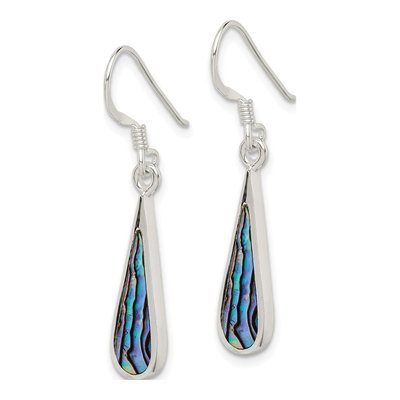 Sterling Silver Abalone Teardrop Dangle Earrings – view 3
